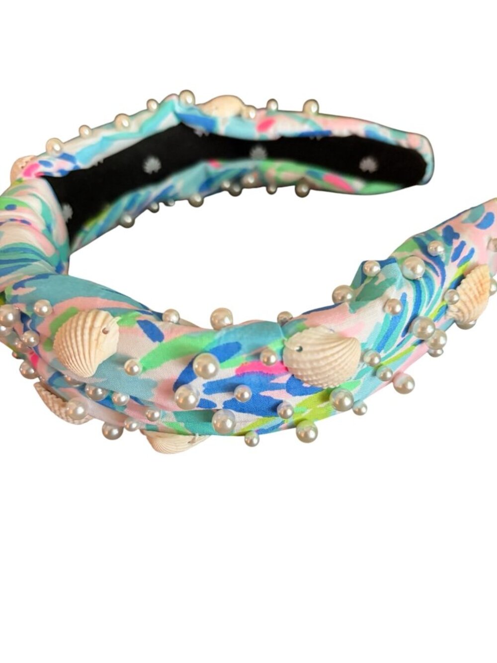 Lele Sadoughi x Lilly Pulitzer Knotted Embellished Headband with Pearls & Seashe